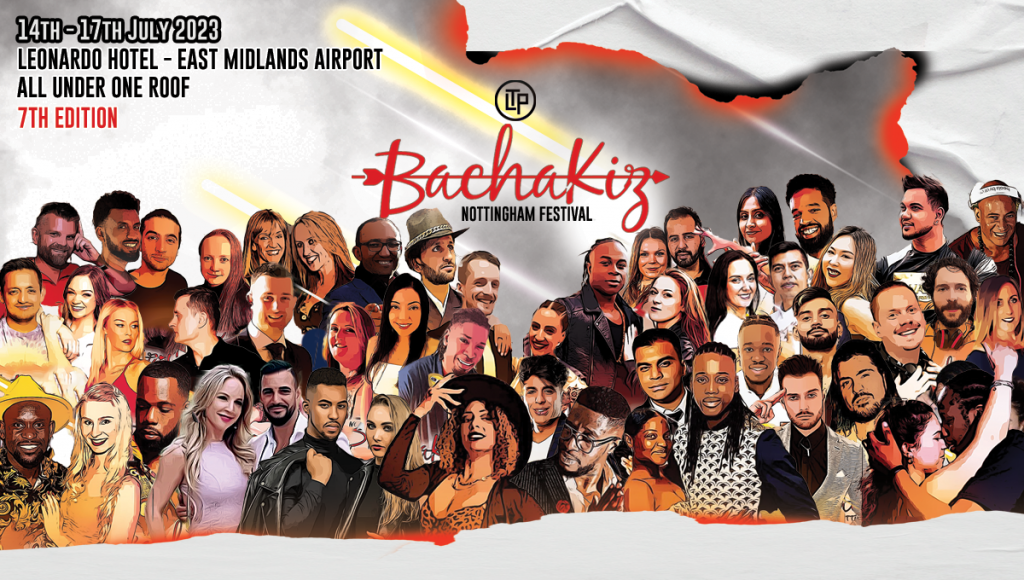 Illustrated Bachakiz Nottingham Festival banner showing the event’s artists