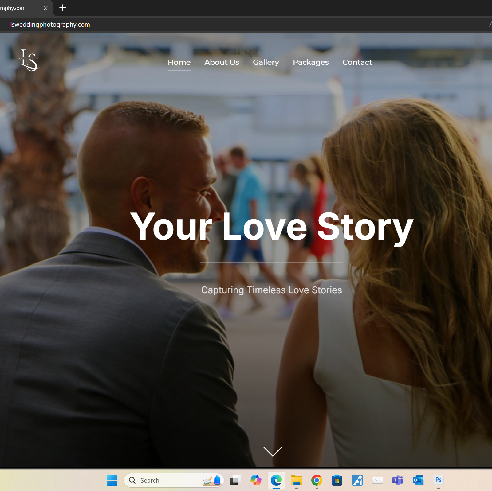 Love Story Weddings photography website homepage