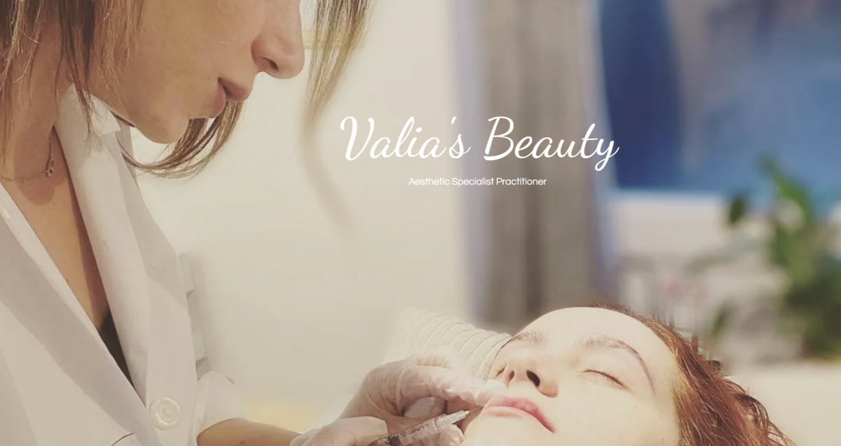 Valia’s Beauty aesthetic treatment website homepage